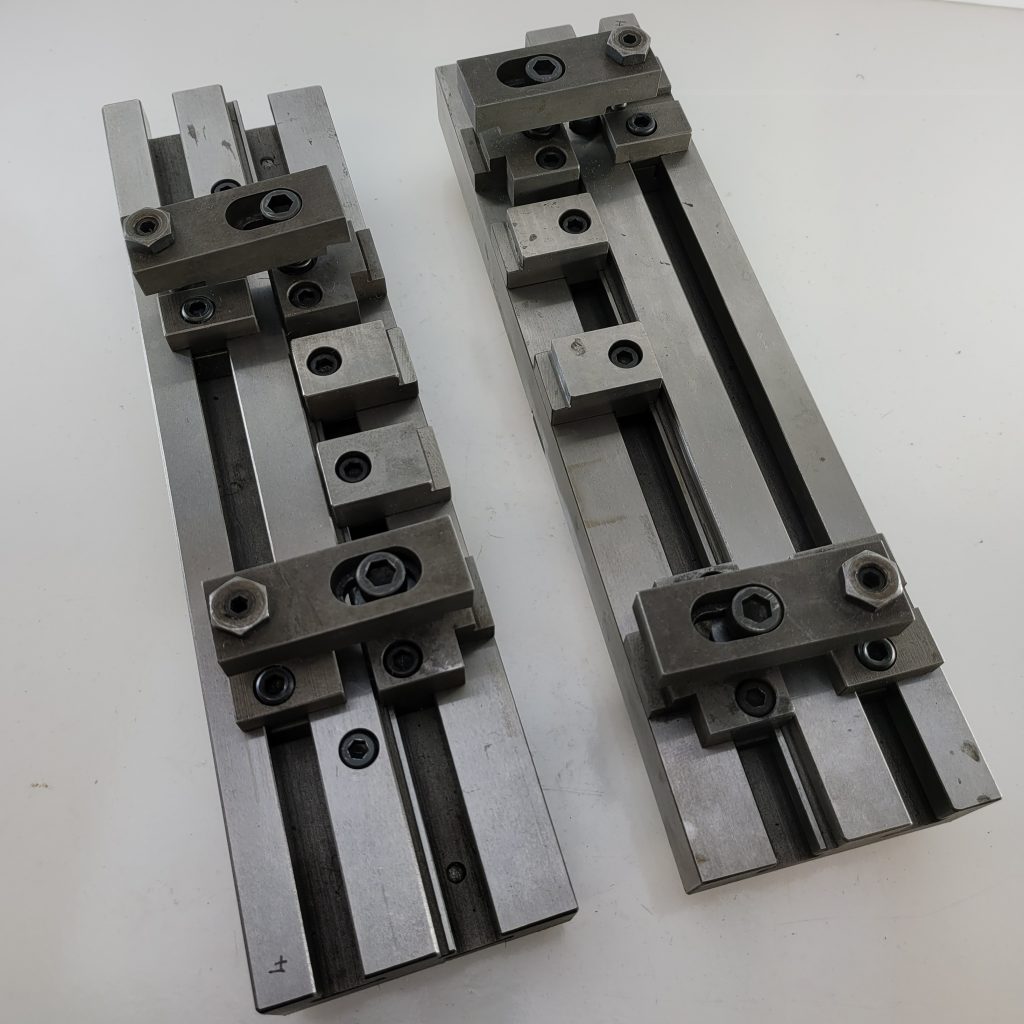 Pair of T-Slotted Clamping Plates - 350 x 90mm with Clamps